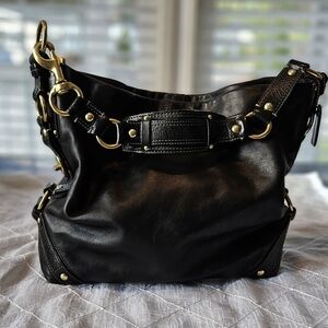 Black Coach Carly Slouch Hobo Bag